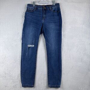 Jones New York Madison Skinny Ankle Jeans Distressed Women's Blue Size 10